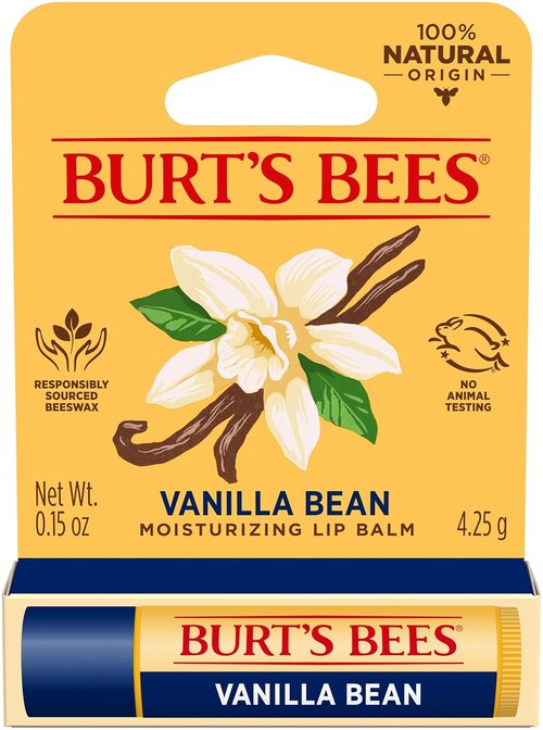 Burt's Bees Vanilla Bean Lip Balm - Nourishing Hydration in 4.25g Tube