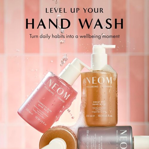 Neom Complete Bliss Hand Wash - 300ml | Blush Rose, Lime & Black Pepper | Natural Color from Gardenia Fruit | 100% Recyclable & Refillable