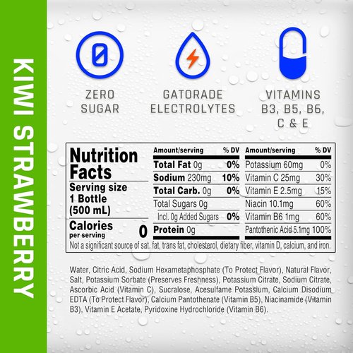 Propel Kiwi Strawberry Sports Drink - Zero Calorie Hydration with Electrolytes & Vitamins C&E | 16.9 Fl Oz (12 Count)