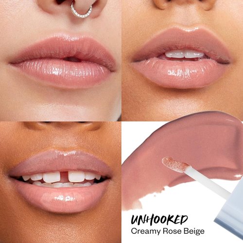 Kosas Wet Lip Oil Gloss - Hydrating Lip Plumping Treatment with Hyaluronic Acid | Non-Sticky Finish (Unhooked)