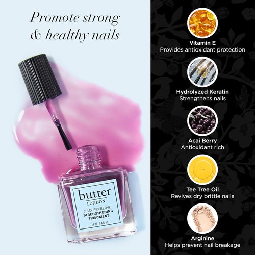 butter LONDON Nail Strengthener - Nourishing Pink Translucent Polish for Damaged Nails | Revitalize & Rejuvenate Nail Beds
