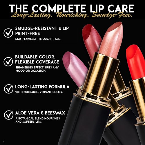 L'Paige Designer Lipstick - Rosy Pearl Hydrating Color | Moisturizing, Long-Lasting Formula, Shade L56