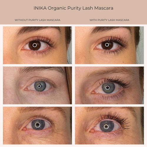 INIKA Organic Purity Lash Mascara - Certified Organic, 100% Natural, Long-Lasting Formula for Sensitive Eyes | Black