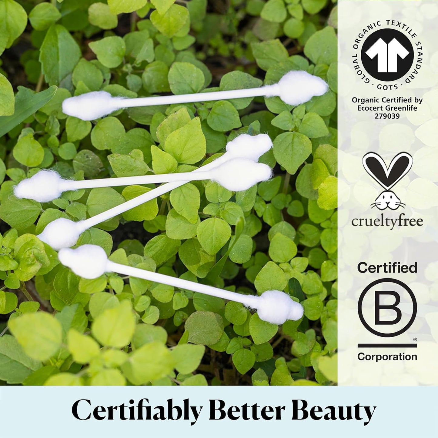 Sky Organics - Organic Baby Cotton Swabs - Ultra Soft Tips for Sensitive Skin - 60 Count - Hypoallergenic & Vegan