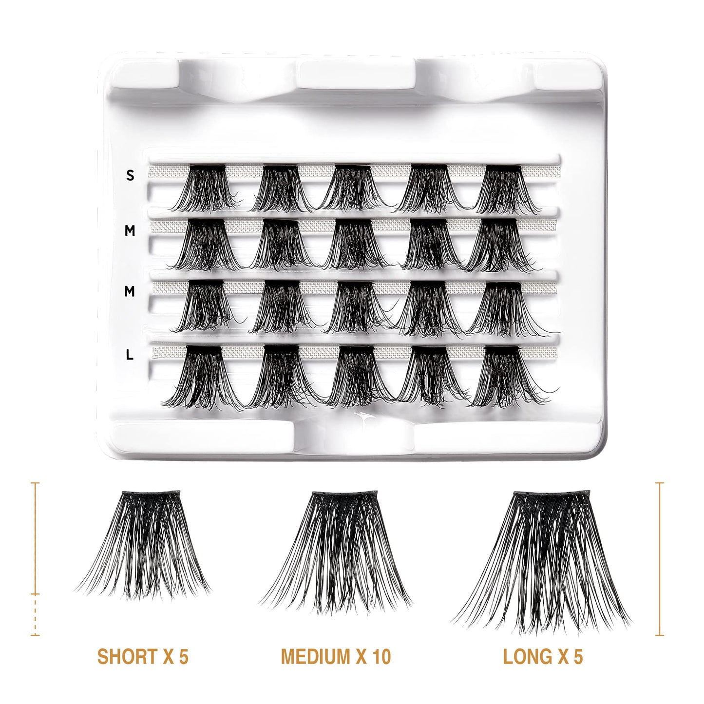 VLuxe Extended Collection: DIY Eyelash Extension 3D Extended - Featherlight Synthetic Reusable Artificial Eyelashes Multipack Lash Clusters