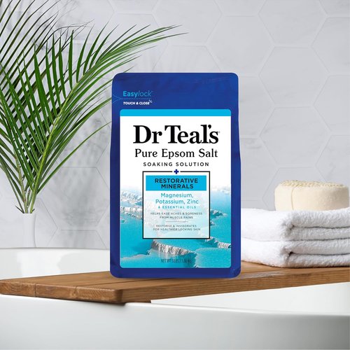 Dr Teal's Epsom Salt - Restorative Minerals with Magnesium, Potassium & Zinc - 3 lbs