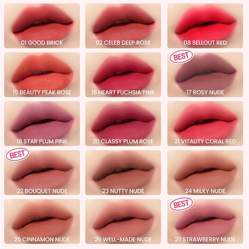 Peripera Ink The Velvet Lip Tint - High Pigment, Longwear, Weightless Formula | 047 Sunny Coral