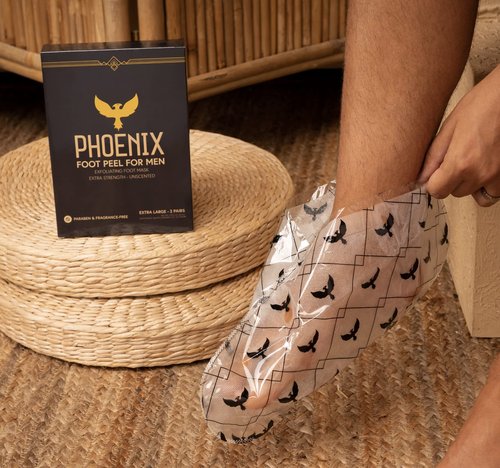 (Pack of 2) Phoenix Foot Peel for Men - Extra Large - Extra Strength - Exfoliating Dry Feet Treatment - Callus Remover - Unscented - Paraben and Fragrance Free