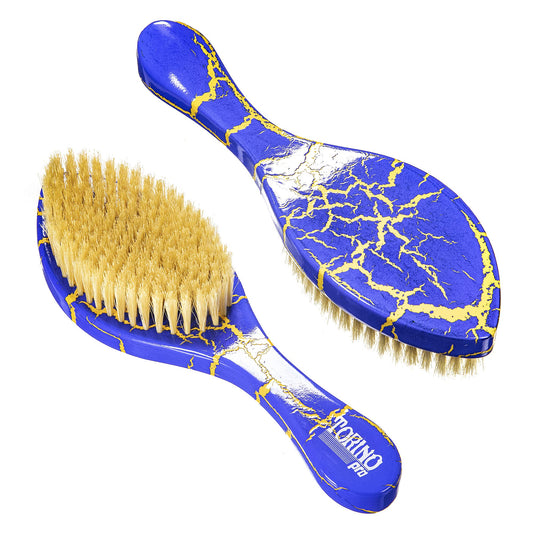 Torino Pro Curve Wave brush #131- Soft 100% boar bristle Curved 360 Wave Brush - Great for laying down 360 waves and use before using wave cap or durag - Luxury waves brush for men 360