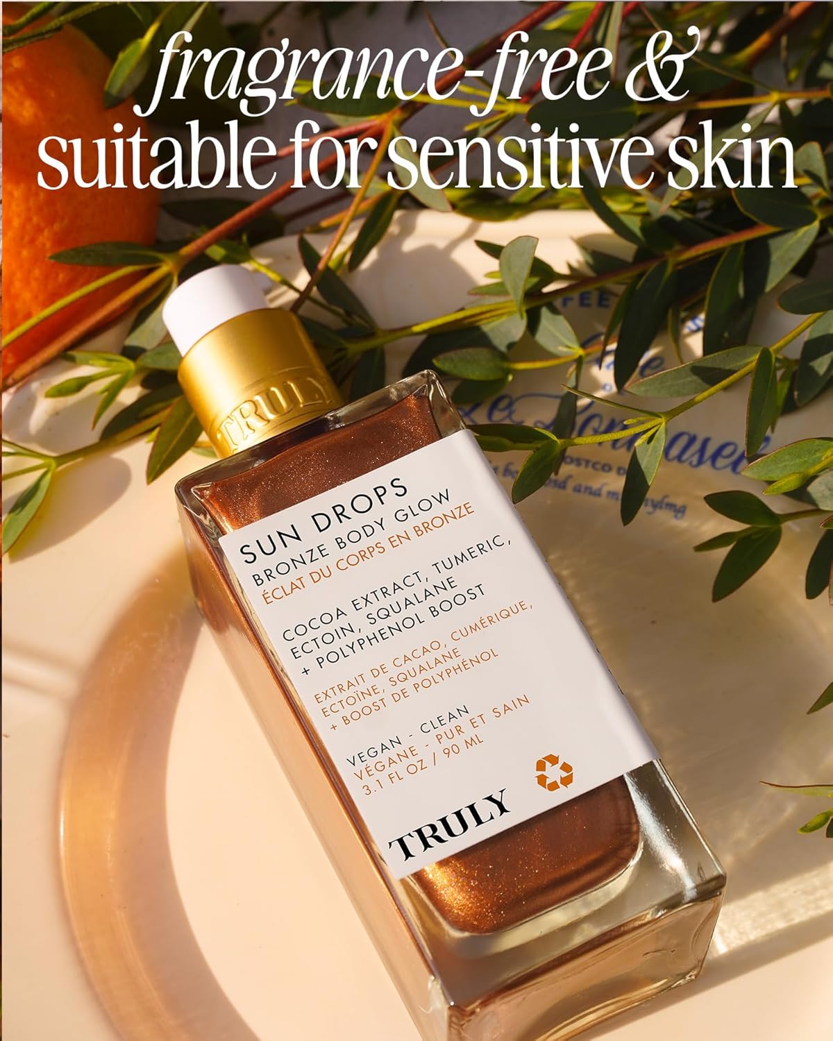 Truly Sun Drops Bronze Body Glow Oil - Hydrating Bronzing Oil for Radiant Skin | Lightweight, Non-Greasy Formula