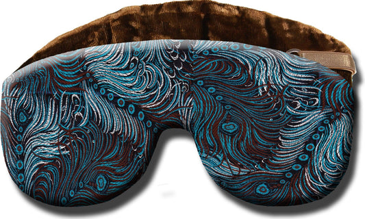 Candi Andi Handmade Opulence Yoga Eye Mask Pillow - Weighted Flaxseed Fill, Lavender Aromatherapy, Satin & Velvet, Adjustable Strap - Ideal for Meditation & Restful Sleep -Dark Turquoise - TEMFL-DT