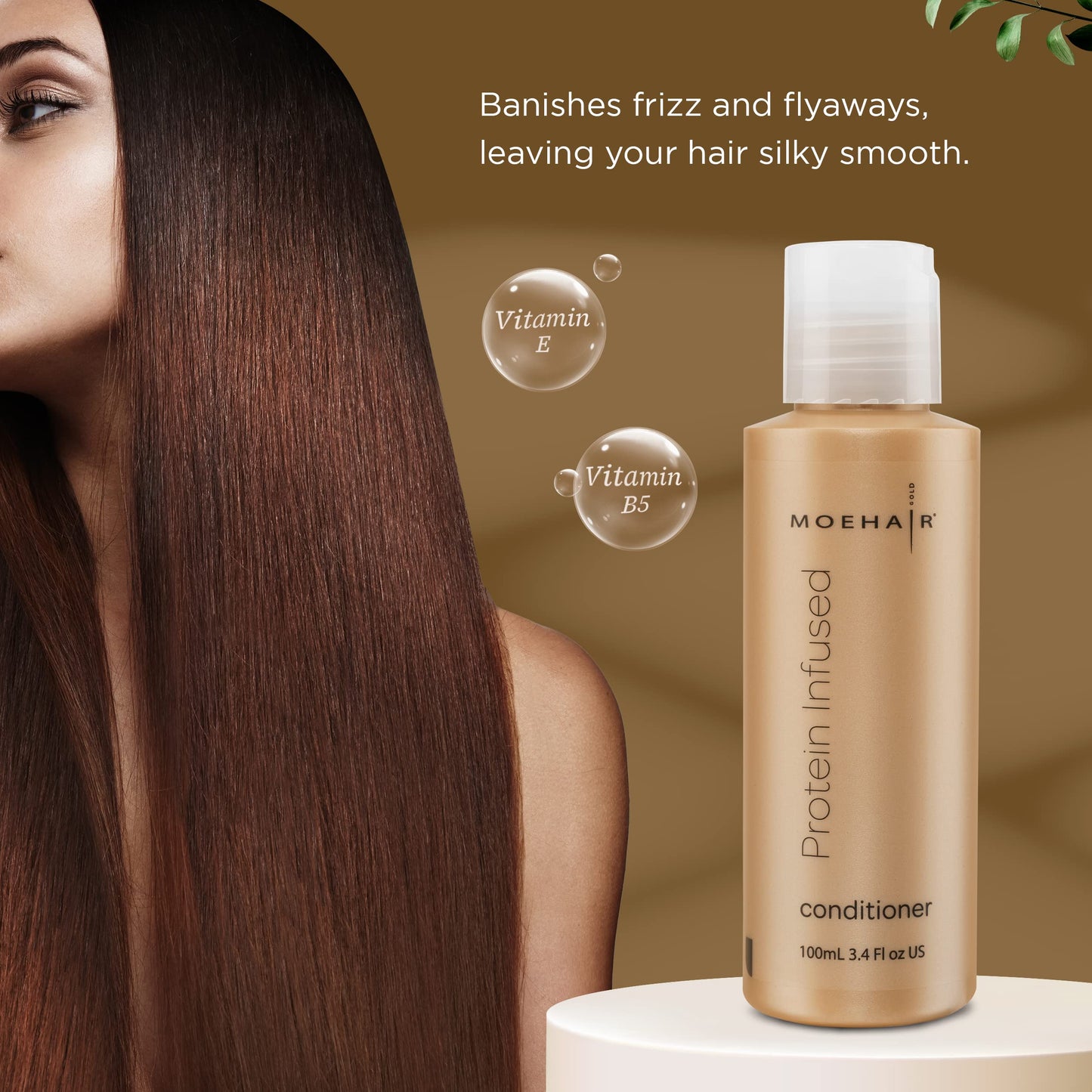 MOEHAIR Travel Protein Infused Conditioner Travel size 3.4 Fl Oz | Hair Conditioner for Dry, Frizzy & Chemically Treated Hair | For Colored Hair | Color Safe Conditioner for all Hair Types