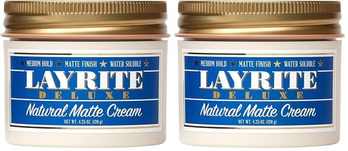 Layrite Natural Matte Cream - Mild Hold Styling Cream | 4.25 Ounce (Pack of 2)
