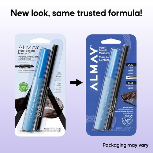 Almay Multi-Benefit Mascara & Eyeliner Duo - Versatile Black Brown for Stunning Eyes