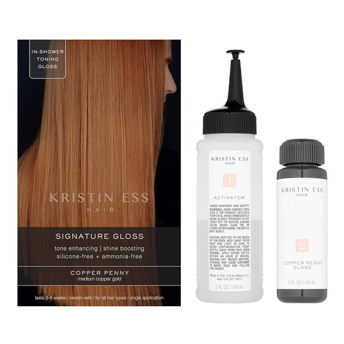 Kristin Ess Hair Copper + Auburn Hair Gloss - Shine Boosting Semi-Permanent Dye for Women - Vegan Treatment