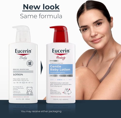 Eucerin Baby Body Lotion - Hypoallergenic & Fragrance-Free with Pro-Vitamin B5 & Shea Butter | 13.5 Fl Oz