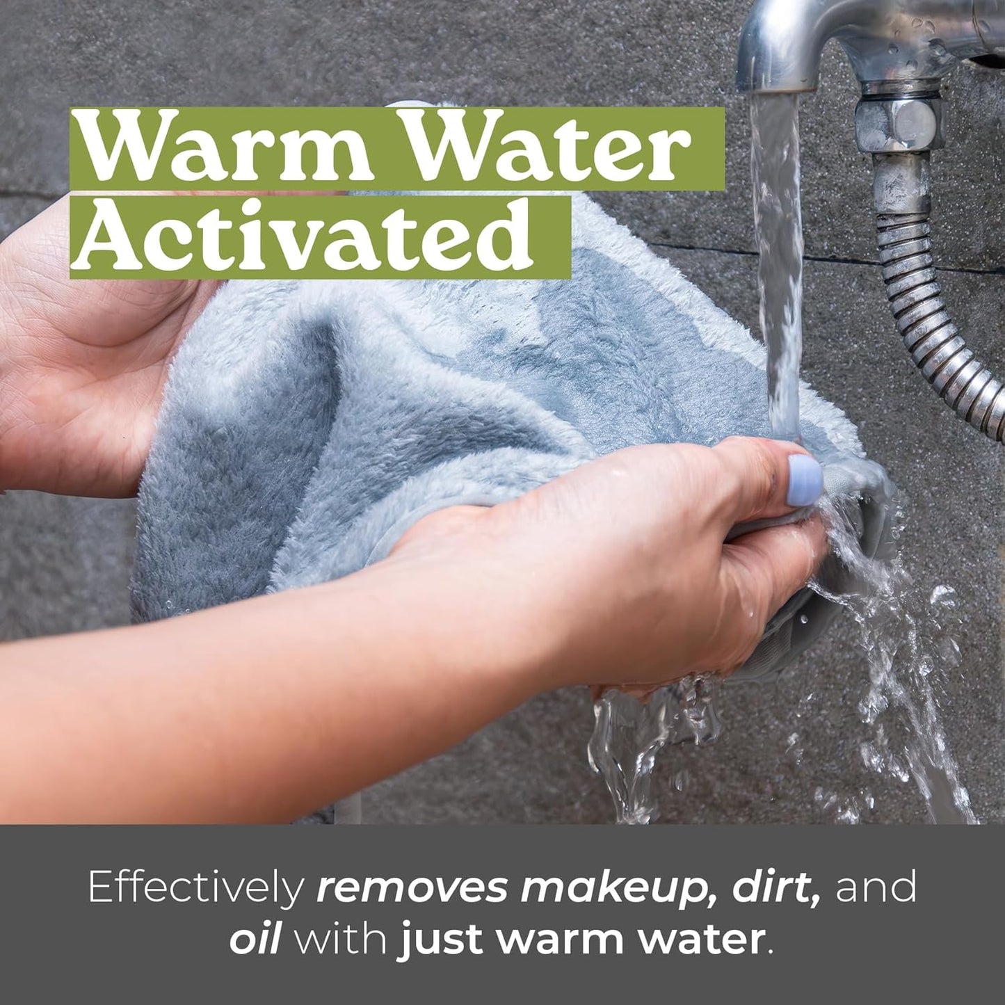 Tree To Tub Reusable Makeup Remover Cloth - Gray Microfiber Towels for Gentle Cleansing & Daily Use