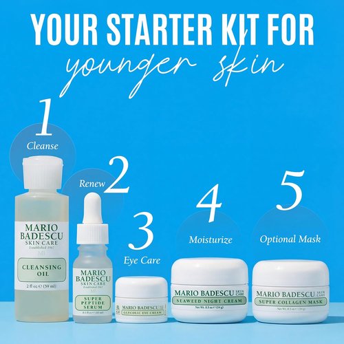 Mario Badescu Good Skin Is Forever 5-Piece Set - Hydrating Cleansing Oil, Peptide Serum, Night Cream & More