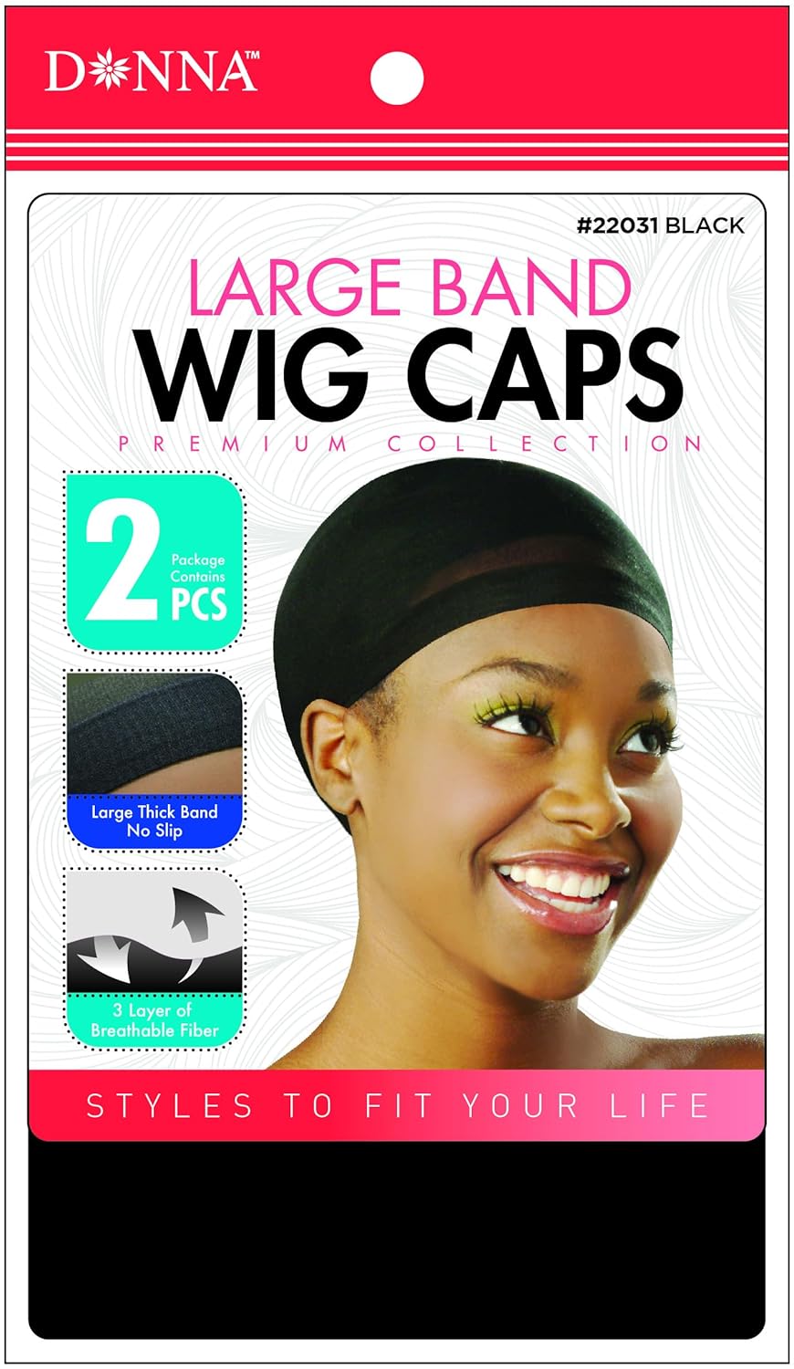 DONNA STOCKING WIG CAPS FOR WOMEN HAIR CAP, WIG HEAD, HAIR NET 2pcs 3PACK