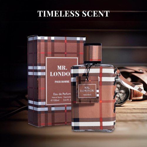 Mr London for Men Eau De Parfum - Refined Amber Woody Fragrance - 100ml Bottle with Bergamot & Tobacco Notes