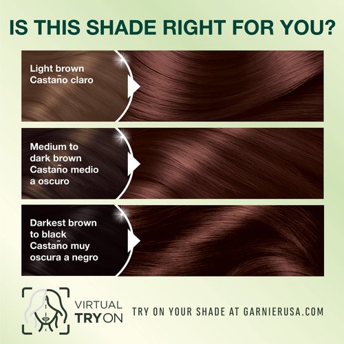 Garnier Nutrisse Ultra Crème Hair Color, Permanent Hair Dye with 100% Gray Coverage, Vegan & Cruelty-Free, 415 Soft Mahogany Dark Brown (Raspberry Truffle), 2 Count