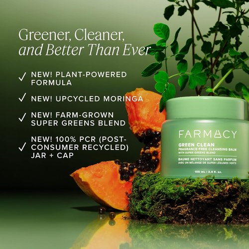Farmacy Green Clean Makeup Remover Balm - Gentle Cleansing Oil for Sensitive Skin | Hydrates & Softens (200ml)