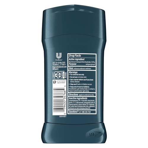 Degree Men Antiperspirant Deodorant - Cool Rush | 72-Hour Sweat & Odor Protection, 2.7 oz (4 Count)
