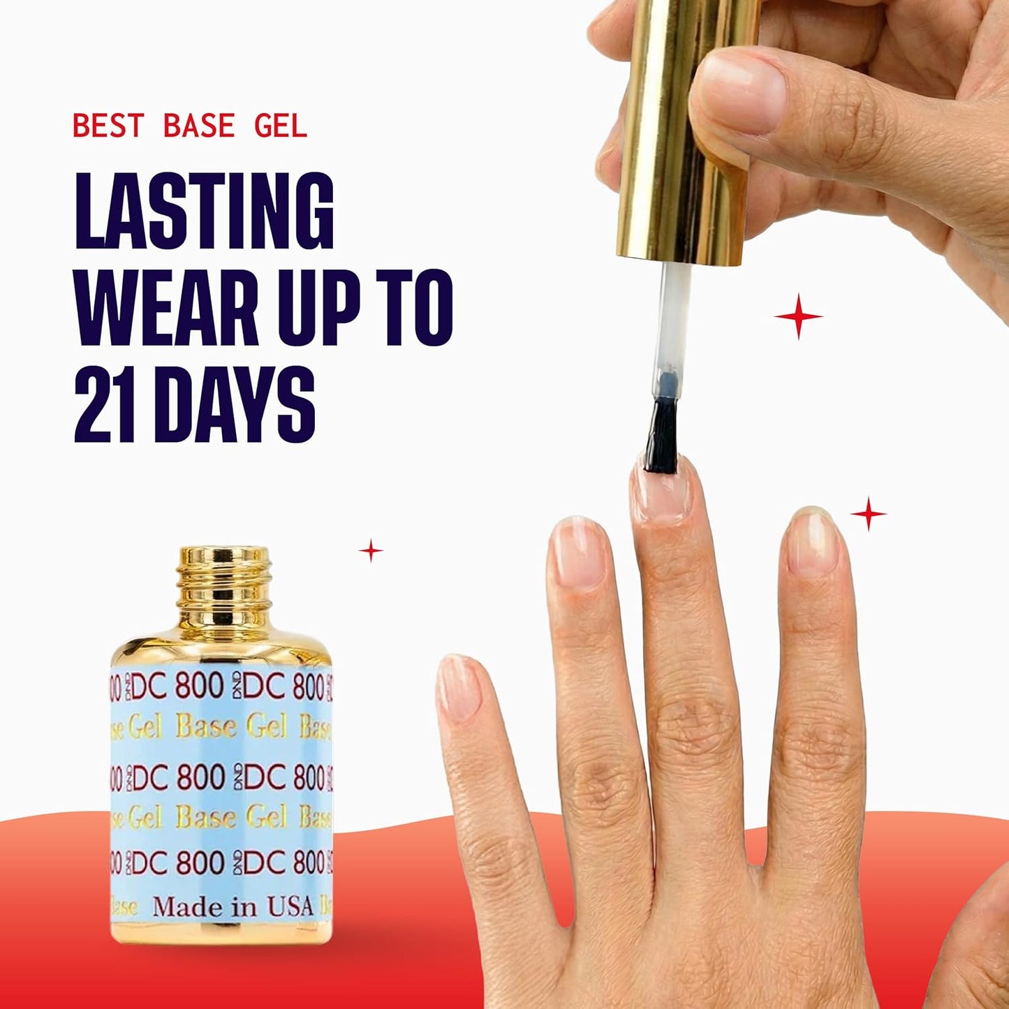 DND Gel Polish Set - UV/LED Base & No Cleanse Top Coat Duo | Professional 0.5 Fl Oz Each