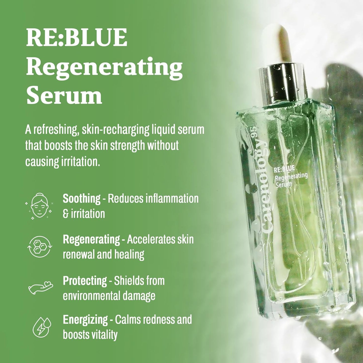 Carenology 95 RE Blue Regenerating Serum - 1.7 FL OZ | Revitalize and Restore Skin