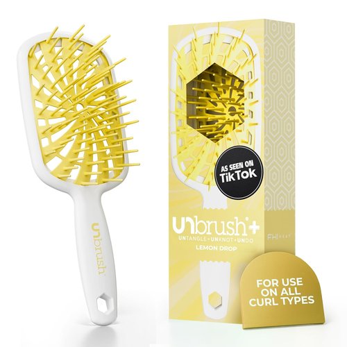 FHI Heat UNbrush Plus - Curly Hair Detangling Brush for Wet/Dry Fragile Hair | 84 UltraFlex Bristles, Lightweight Design