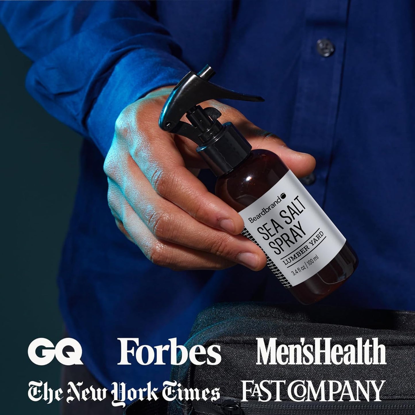 Beardbrand Sea Salt Spray for Men - Lightweight Hair Texture Spray for Volume & Natural Look, Lumber Yard Scent