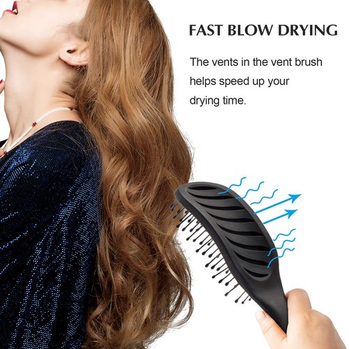 FIXBODY Curved Vent Hair Brush - Detangling Tool for Short, Thick Hair | Ideal for Blow Drying & Styling