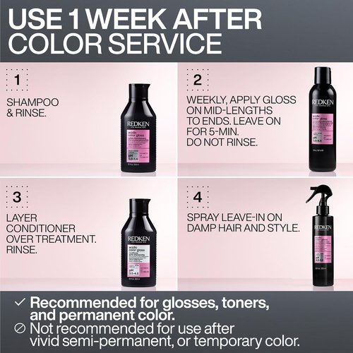 Redken Acidic Color Gloss Glass Gloss Treatment For Color-Treated Hair - Rinse Out Glossing Treatment, Intense Shine & Conditioning