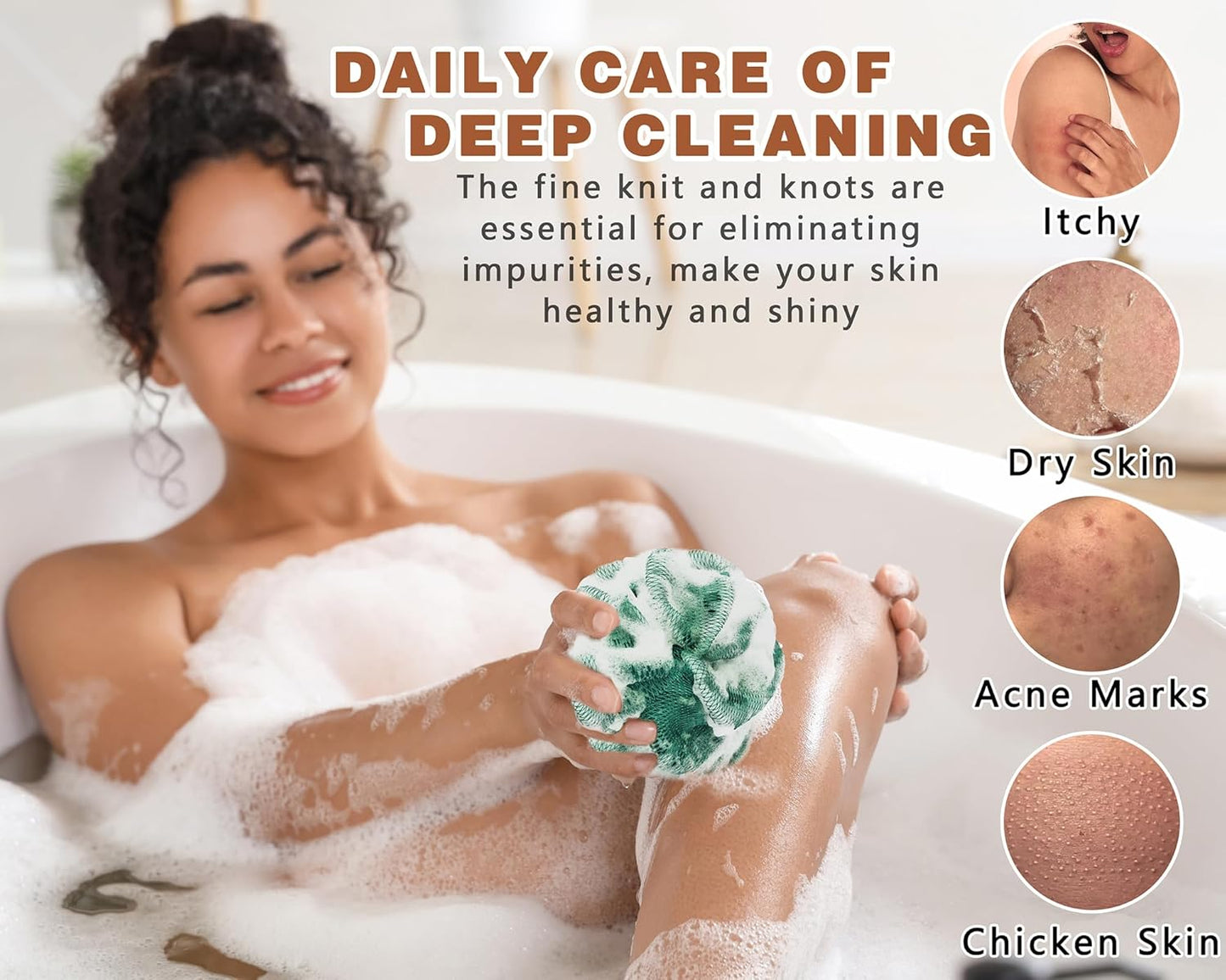 Skiennix African Net Sponge - Exfoliating Body Scrubber for Daily Use | 2 Pack (Yellow & Dark Green)