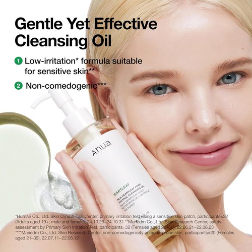 Anua Heartleaf Pore Control Cleansing Oil - Gentle Makeup Remover for All Skin Types | 6.76 fl. oz.