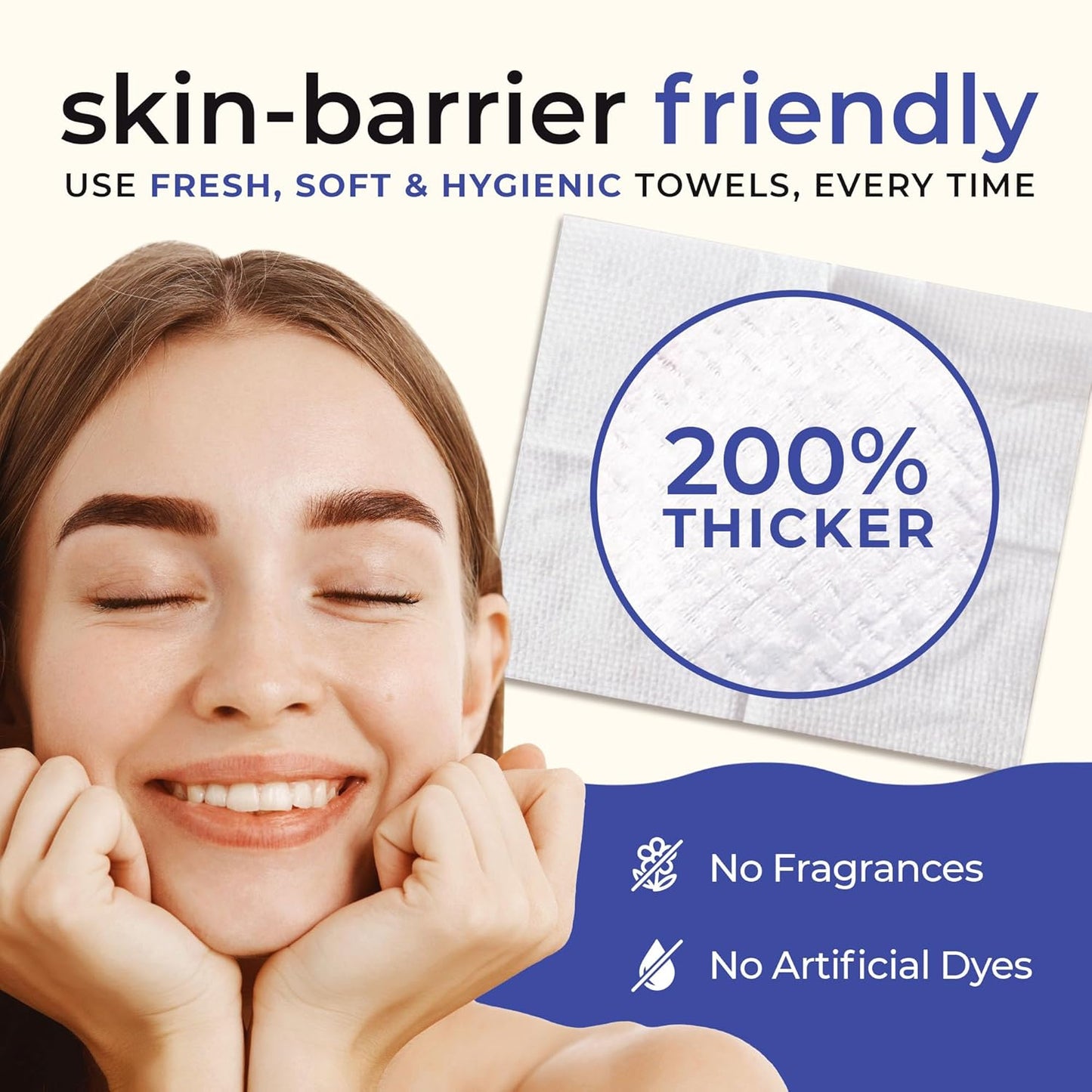 XL Disposable Face Towels by [Brand Name] - 100% Biodegradable Dry Wipes for Sensitive Skin | Extra Large, Ultra-Soft for Makeup Removal & Travel (50 Count)