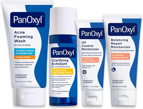 PanOxyl Acne Foaming Wash & Moisturizer Bundle | 10% Benzoyl Peroxide & 2% Salicylic Acid