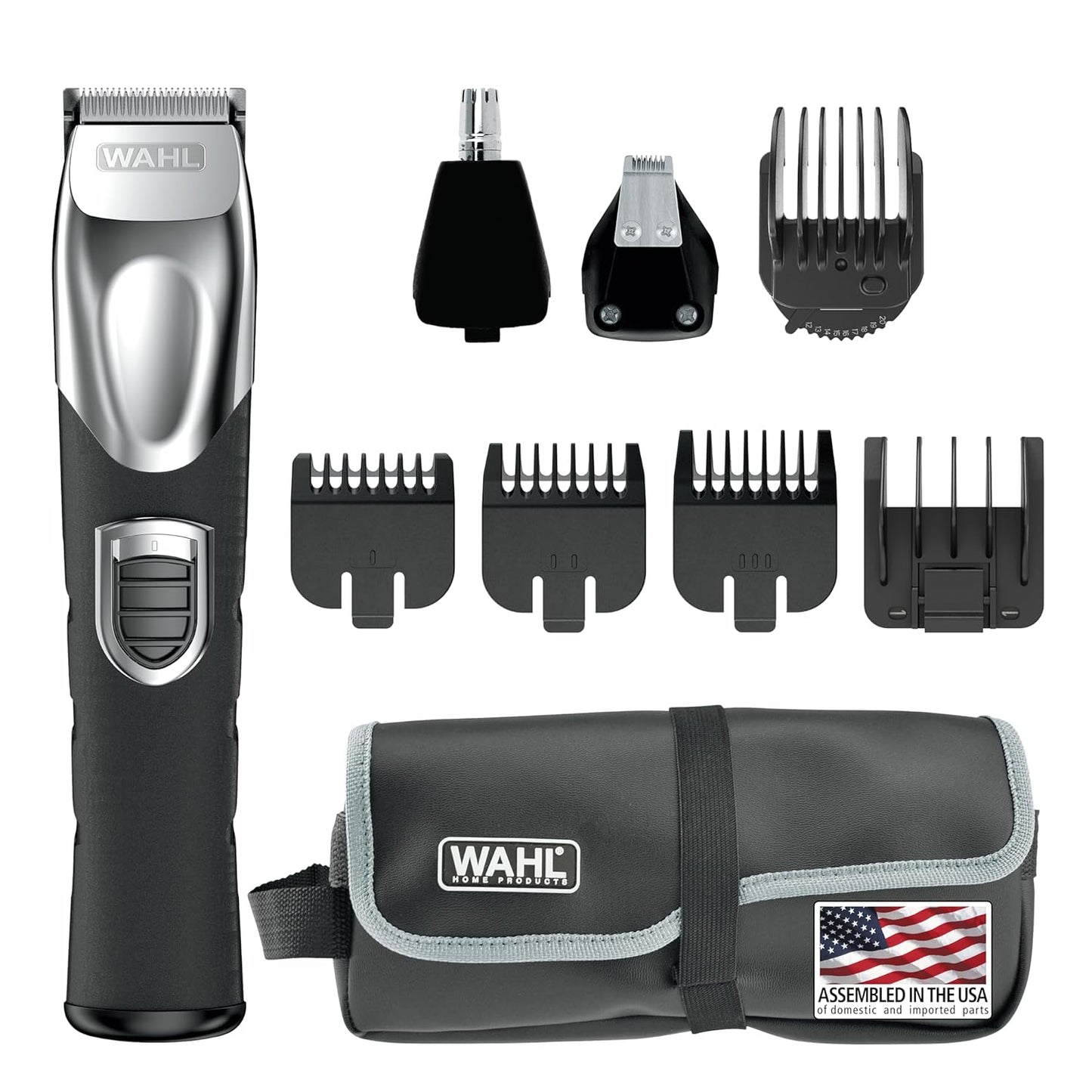 Wahl USA Beard Trimmer - Rechargeable Lithium Ion All-in-One with Detail & Ear/Nose Hair Attachment | Model 9854-600B