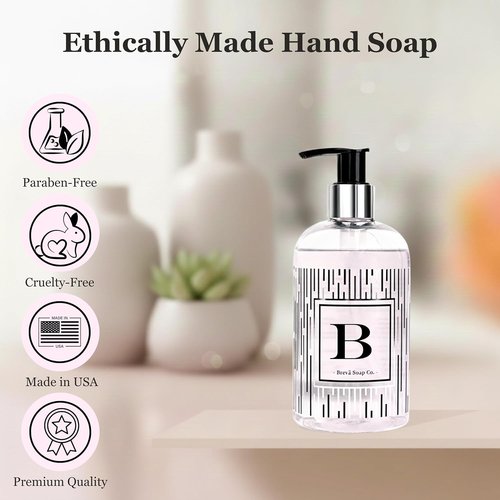 Brevä Soap Co. Monogrammed Luxury Liquid Hand Soap - Personalized Citrus Bloom Scent | 12 oz - Letter A