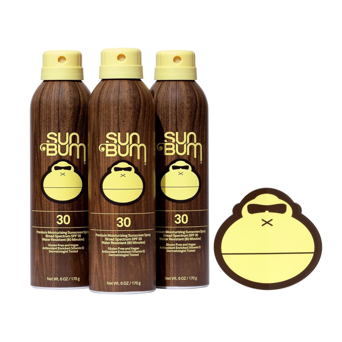 Sun Bum Moisturizing Sunscreen Spray - SPF 30 | 6 oz | 3-Pack for Ultimate Skin Protection