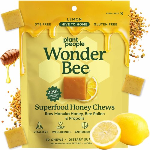 Plant People WonderBee Superfood Manuka Honey Chews - Daily Energy & Wellness Support - Gluten-Free (30 Count)
