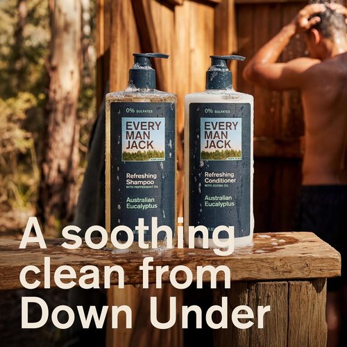 Every Man Jack Men's Shampoo & Conditioner Set - Sulfate-Free Eucalyptus Formula - 16 fl oz (2 Pack)