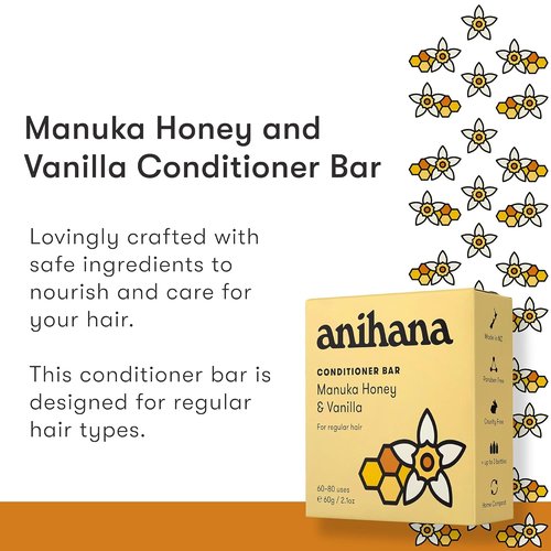ANIHANA Manuka Honey Conditioner Bar - Paraben-Free Solid Conditioner for Healthy Shine, 2.1 oz