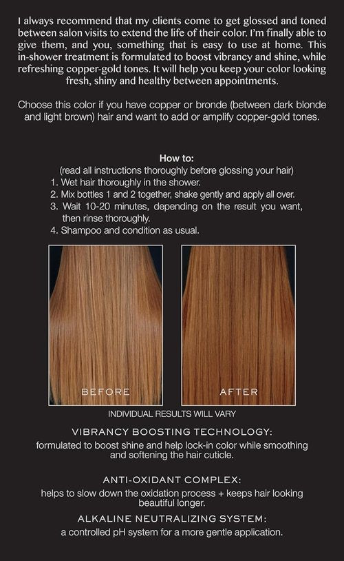 Kristin Ess Hair Copper + Auburn Hair Gloss - Shine Boosting Semi-Permanent Dye for Women - Vegan Treatment