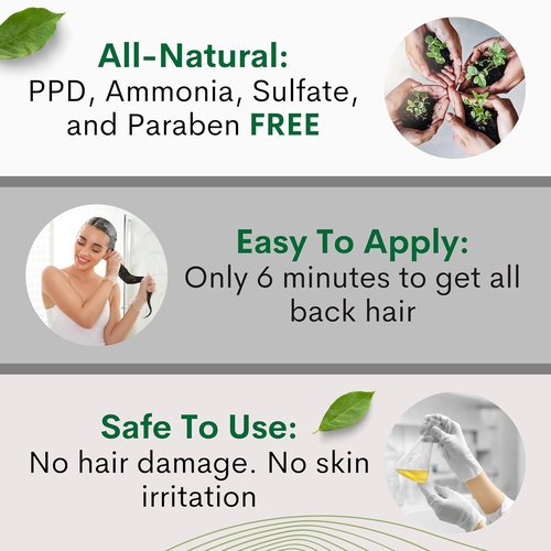 Regine Switzerland Black Hair Dye Shampoo - Instant Gray Coverage in Minutes - 10-in-1 Herbal Formula, Ammonia-Free