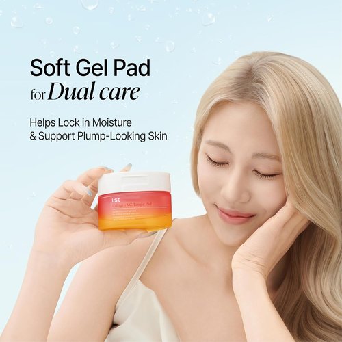 I.st Collagen VC Bounce Pad - Hydrating Toner Pads for Pore Refining | 70 Count, Ideal for Sensitive Skin