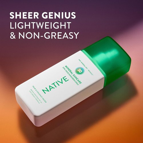 Native Mineral Sunscreen Spray SPF 30 - 100% Mineral Zinc Oxide, Pear & Coconut Scent, Vegan - 7 oz