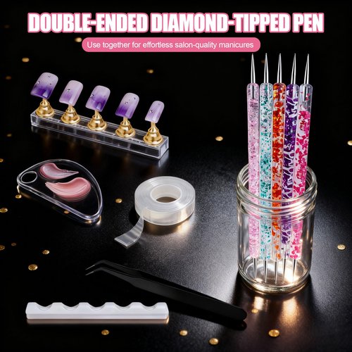 Artdone Nail Dotting Tools Art Brushes Kit With Nail Stand Gel Polish Liner Brushes Design Pen For Nail Drawing And Nail Paint Small Detail
