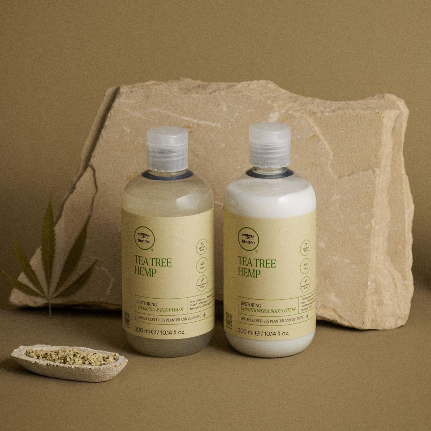 Tea Tree Hemp Restoring Conditioner & Body Lotion, 2-in-1 Hydration, For All Hair Types