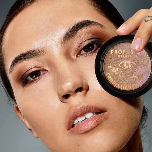 Profusion Cosmetics Candlelight Ritual Highlighter - Richly Pigmented Cream-to-Powder with Gold Shimmer, Vegan & Cruelty-Free